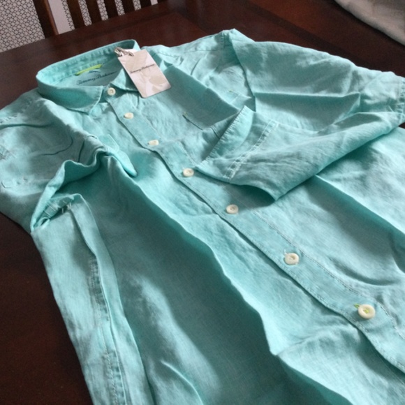 Tommy Bahama Sea Glass Breeze Lone Sleeve Linen Shirt New - Picture 11 of 14